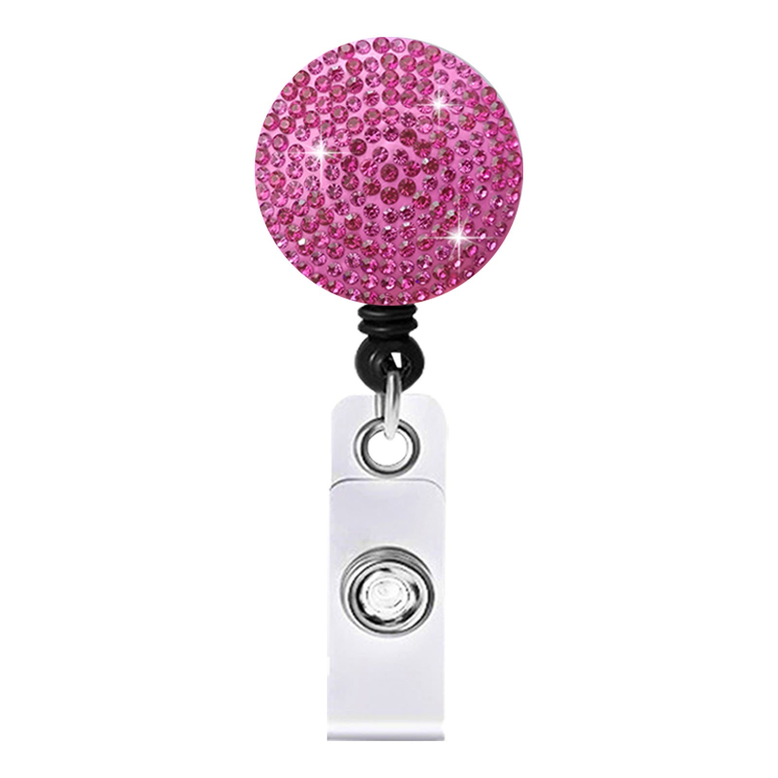 Wholesale Circular Colored Rhinestone Easy To Pull ABS Rotatable Telescopic Keychain